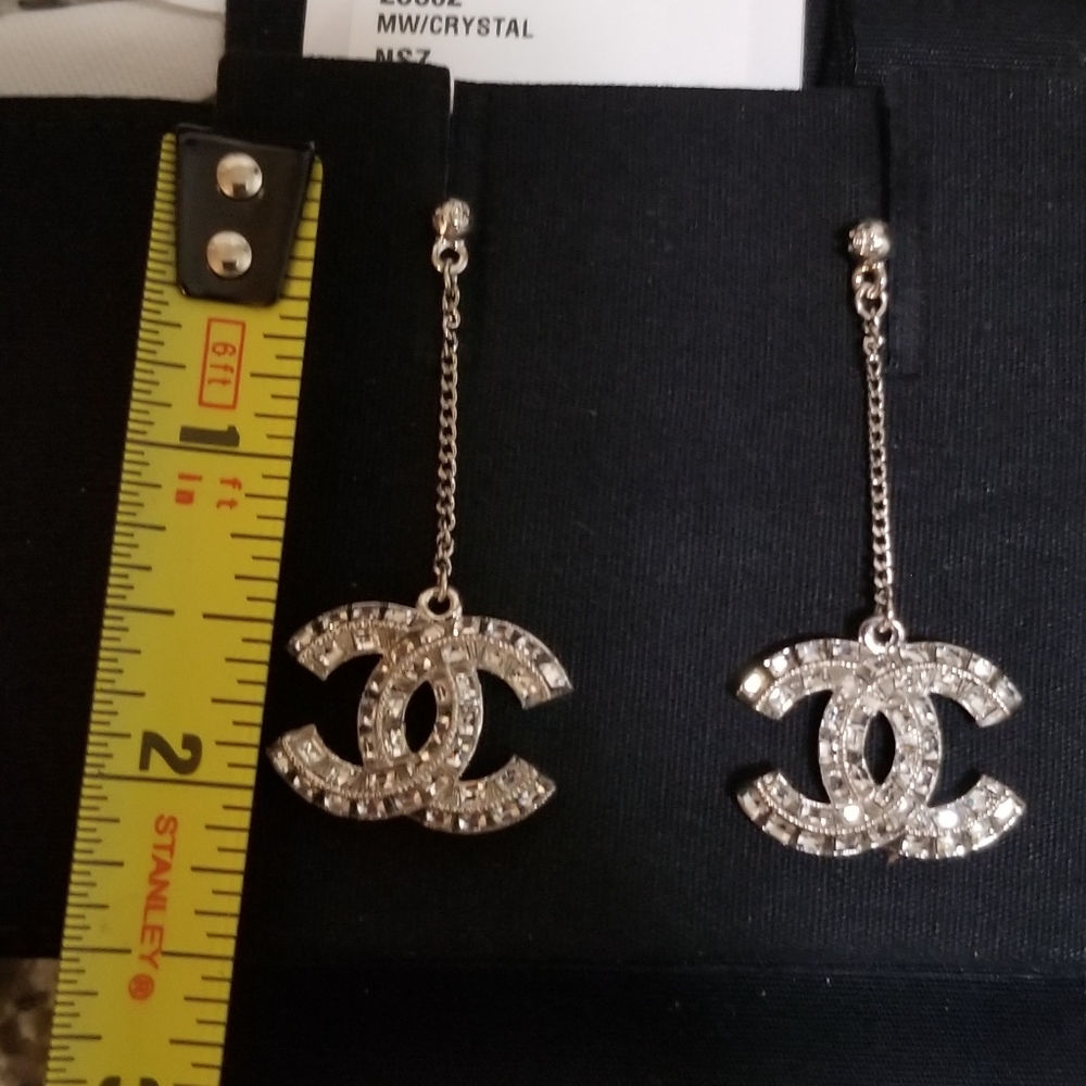 SOLD!!! Baguette Christal CC XL dangle earrings - Picture 11 of 17